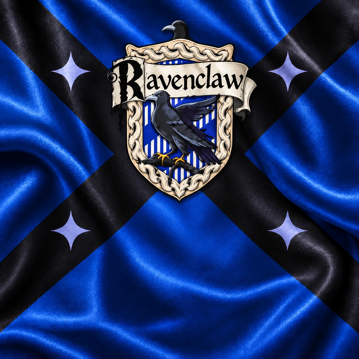 Ravenclaw house crest on silk